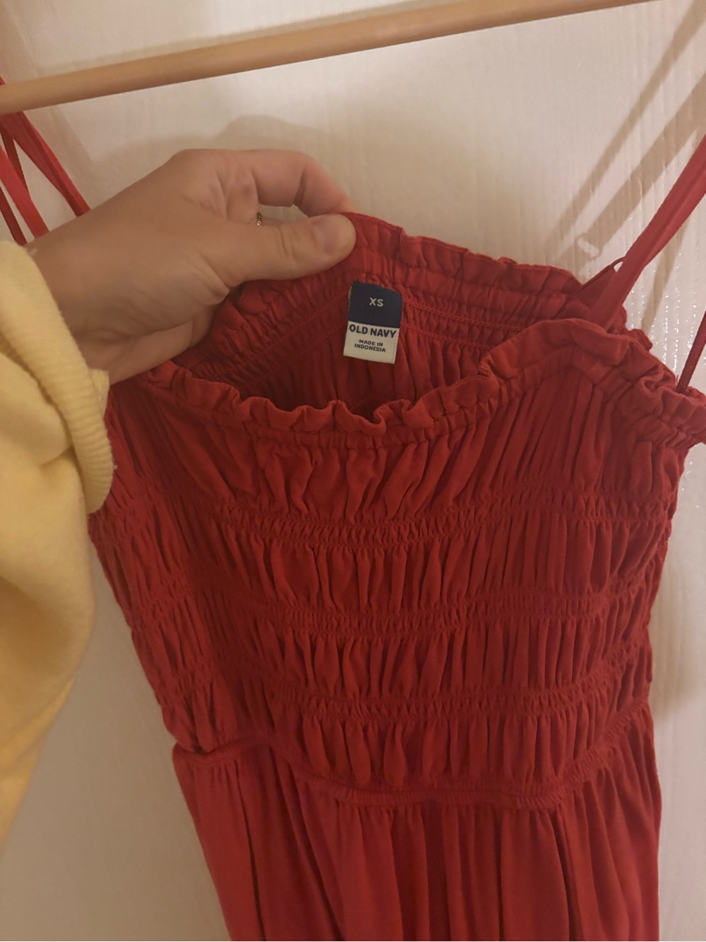 Old Navy Red Smocked Spaghetti-Strap Dress